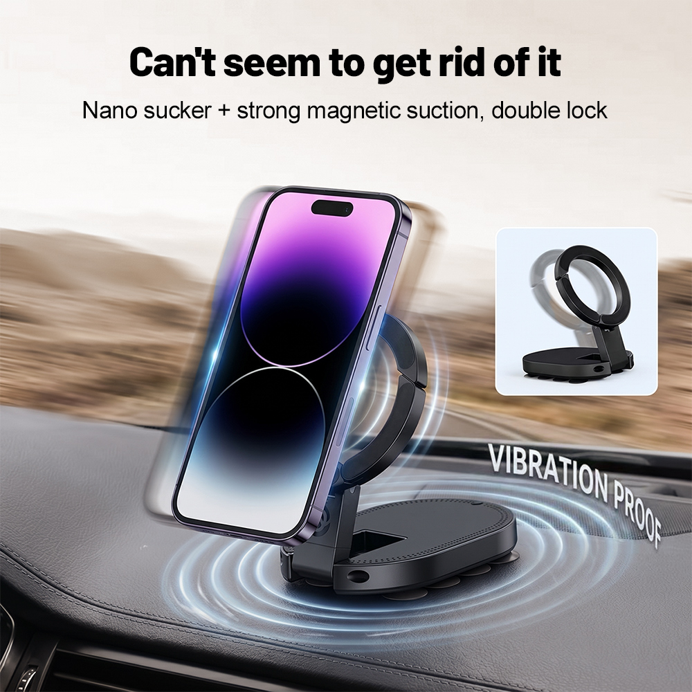 Laptop Office Accessories - 360° Rotation 3‑In‑1 Suction Cup Magnetic