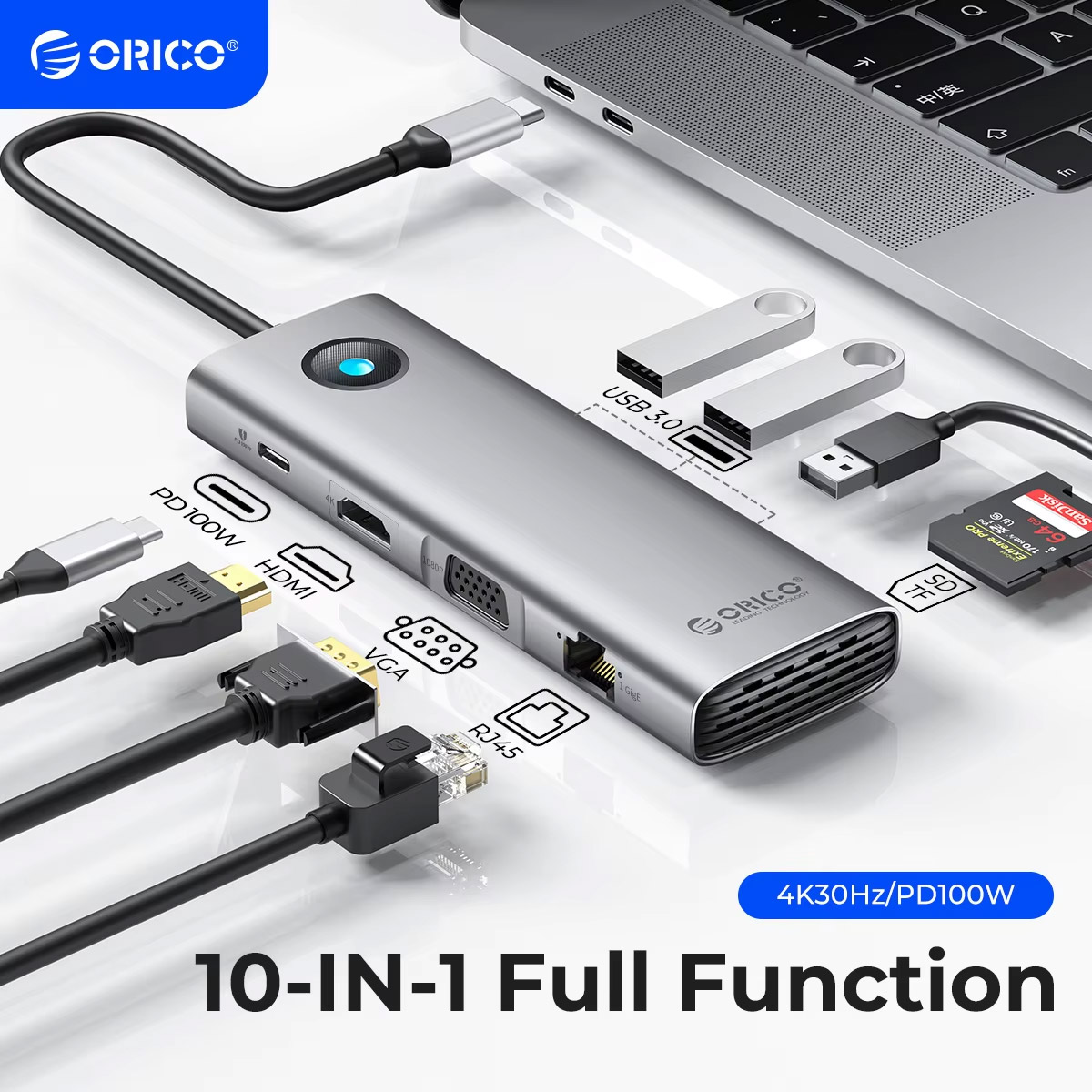 Laptop Accessories And Gadgets - ORICO 5Gbps USB C HUB 4K60Hz
