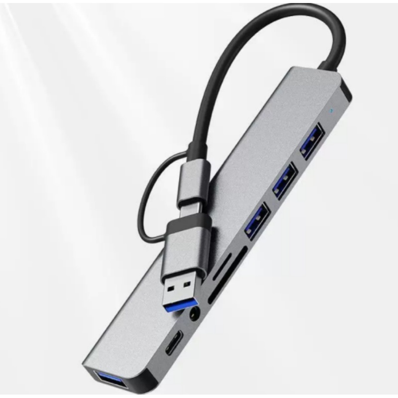 Dual-Head Type-C 8-in-1 Multi- - Laptop Accessories Hub ulasan dan harga