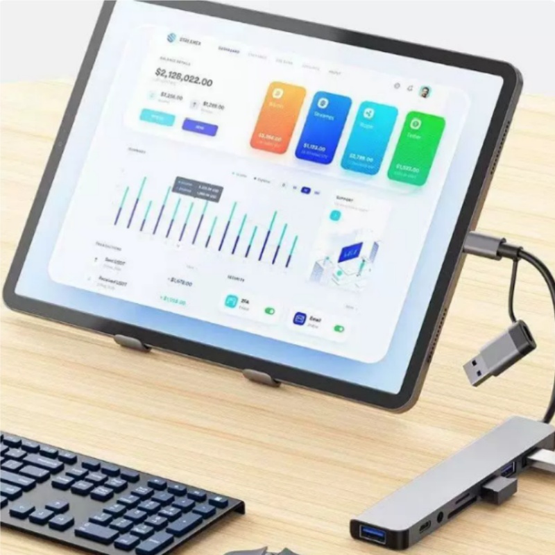 Dual-Head Type-C 8-in-1 Multi- - Laptop Accessories Hub ulasan dan harga