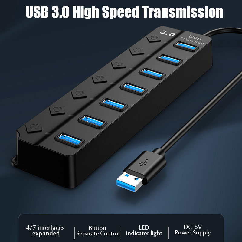 7 In 1 USB 3.0 Hub Multi USB S - Laptop Accessories Hub ulasan dan harga