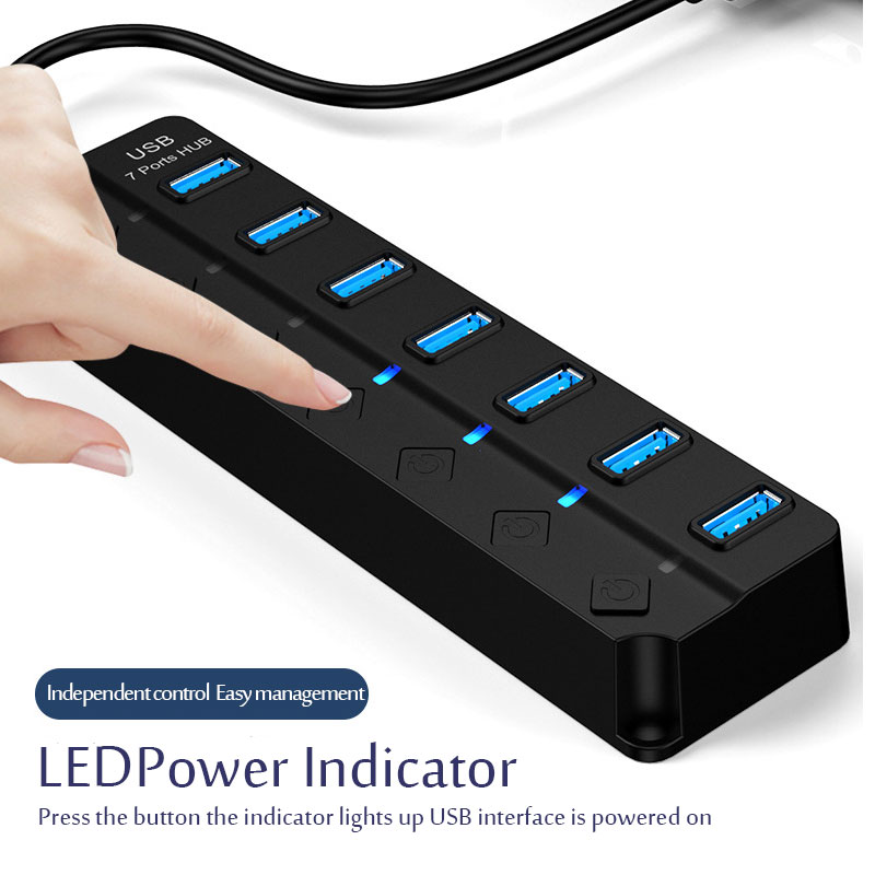 7 In 1 USB 3.0 Hub Multi USB S - Laptop Accessories Hub ulasan dan harga