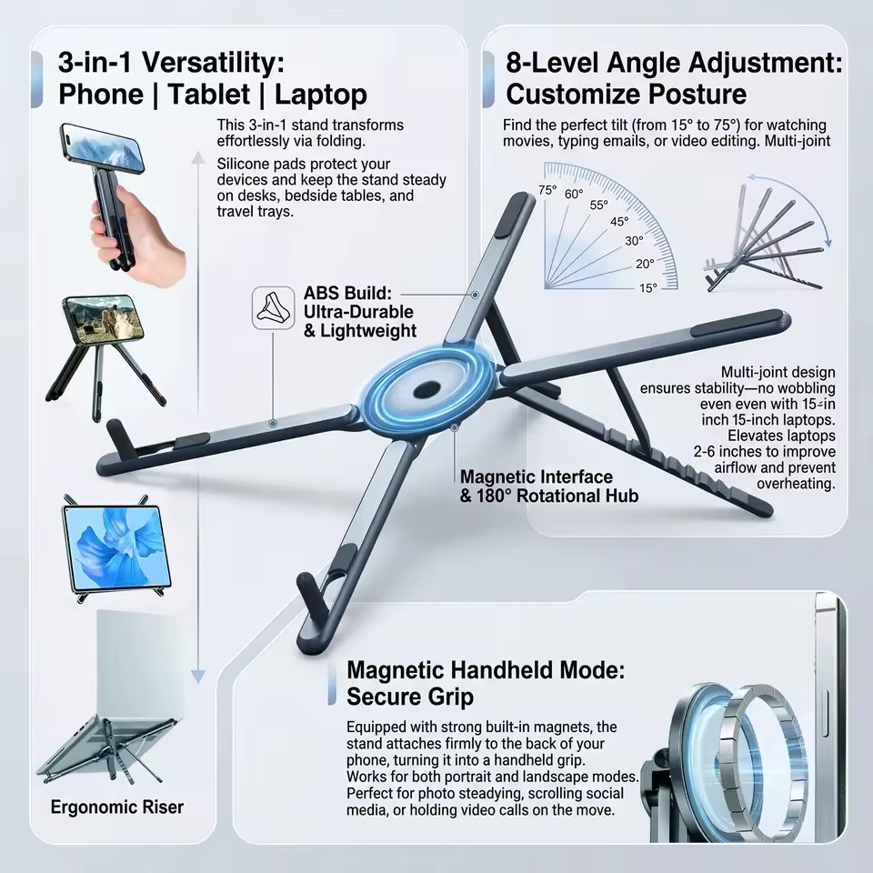 Portable Magnetic Phone Holder - Laptop Office Accessories ulasan dan harga