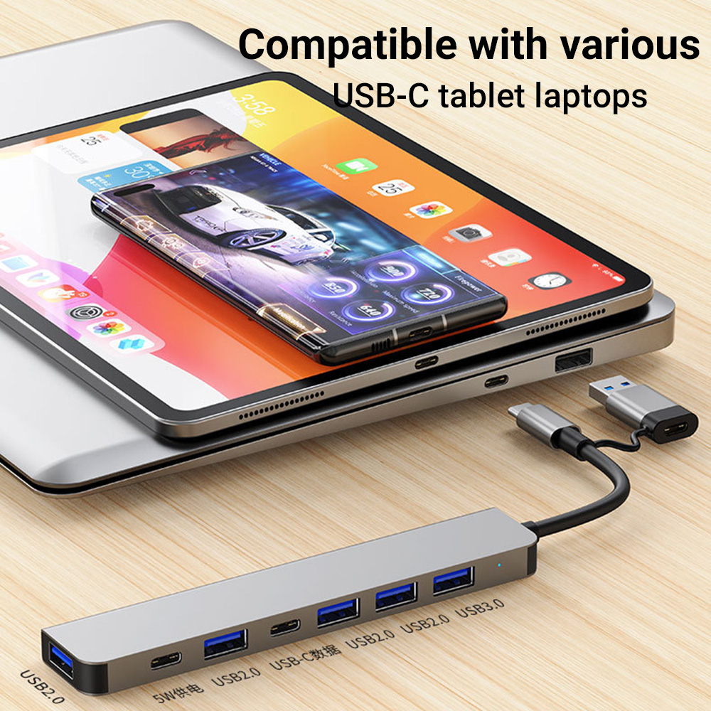 7-in-1 Dual-Head USB-C&USB Doc - Laptop Accessories You Need ulasan dan harga