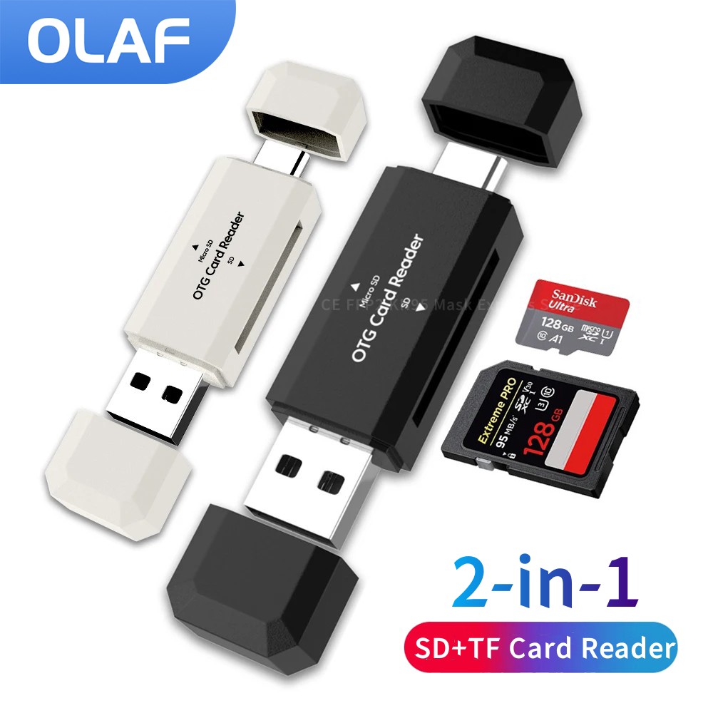 2 in 1 Type C SD TF Card Reade - Laptop Accessories And Gadgets ulasan dan harga