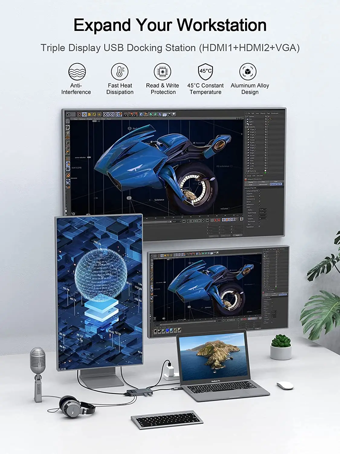 QGeeM USB 3.0 Docking Station, - Laptop Accessories Hub ulasan dan harga
