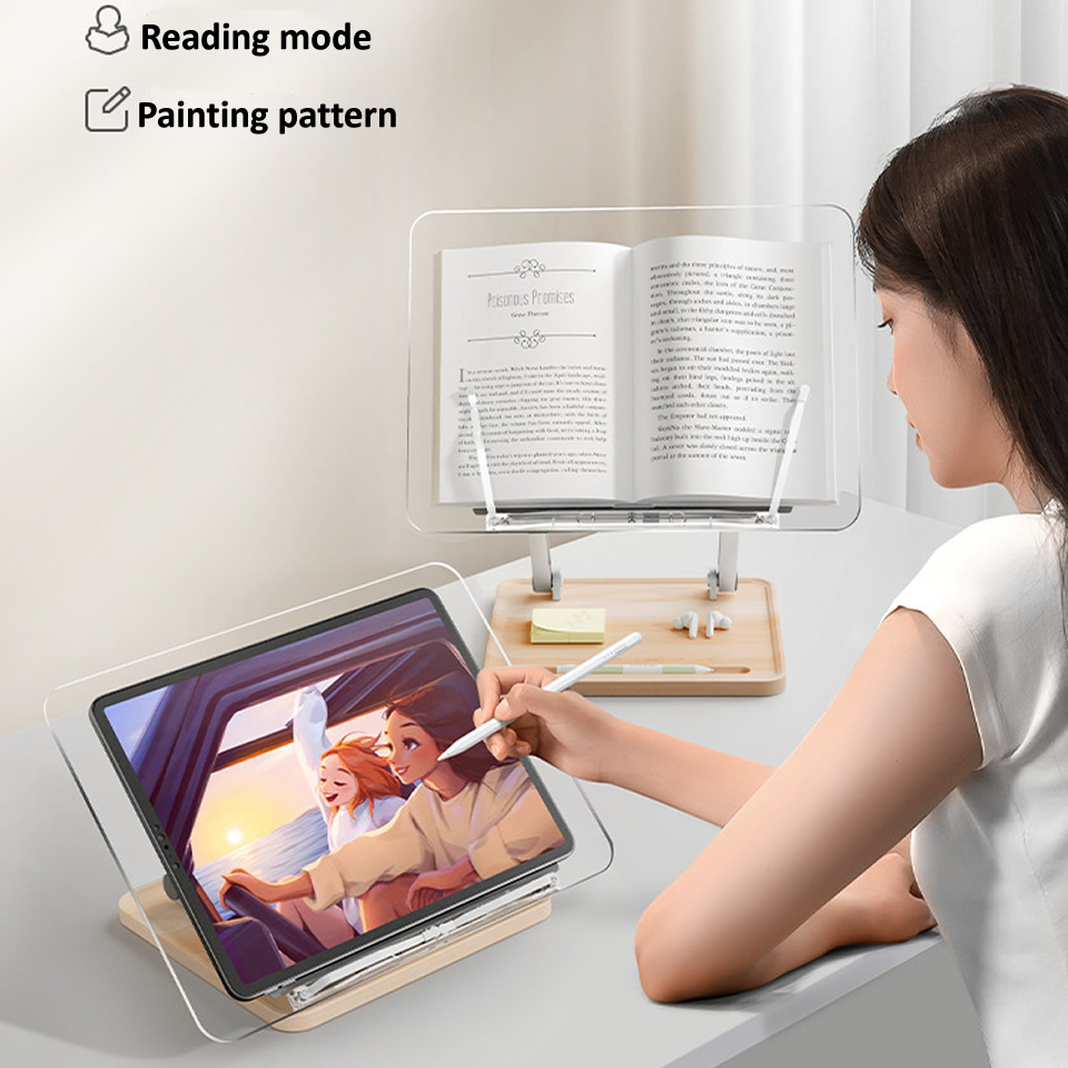 Wooden Reading Stand with Ligh - Laptop Office Accessories ulasan dan harga