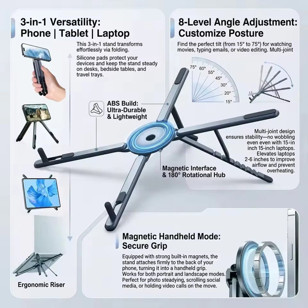 Portable Magnetic Phone Holder - Laptop Office Accessories ulasan dan harga