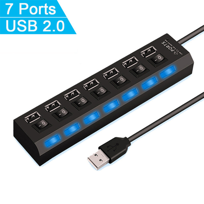 7 Port USB 2.0 Hub Splitter Fo - Laptop Accessories Hub ulasan dan harga