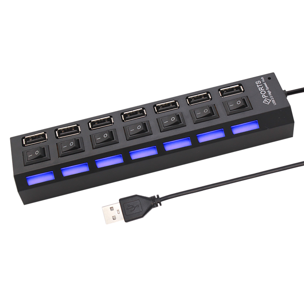 7 Port USB 2.0 Hub Splitter Fo - Laptop Accessories Hub ulasan dan harga