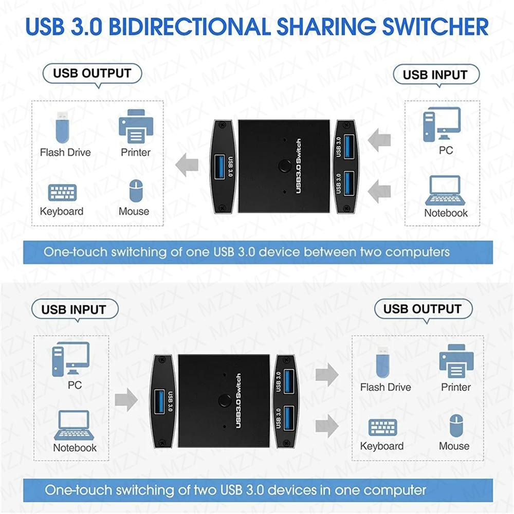 MZX Two-Way USB 3.0 Switch KM  - Laptop Accessories And Gadgets ulasan dan harga