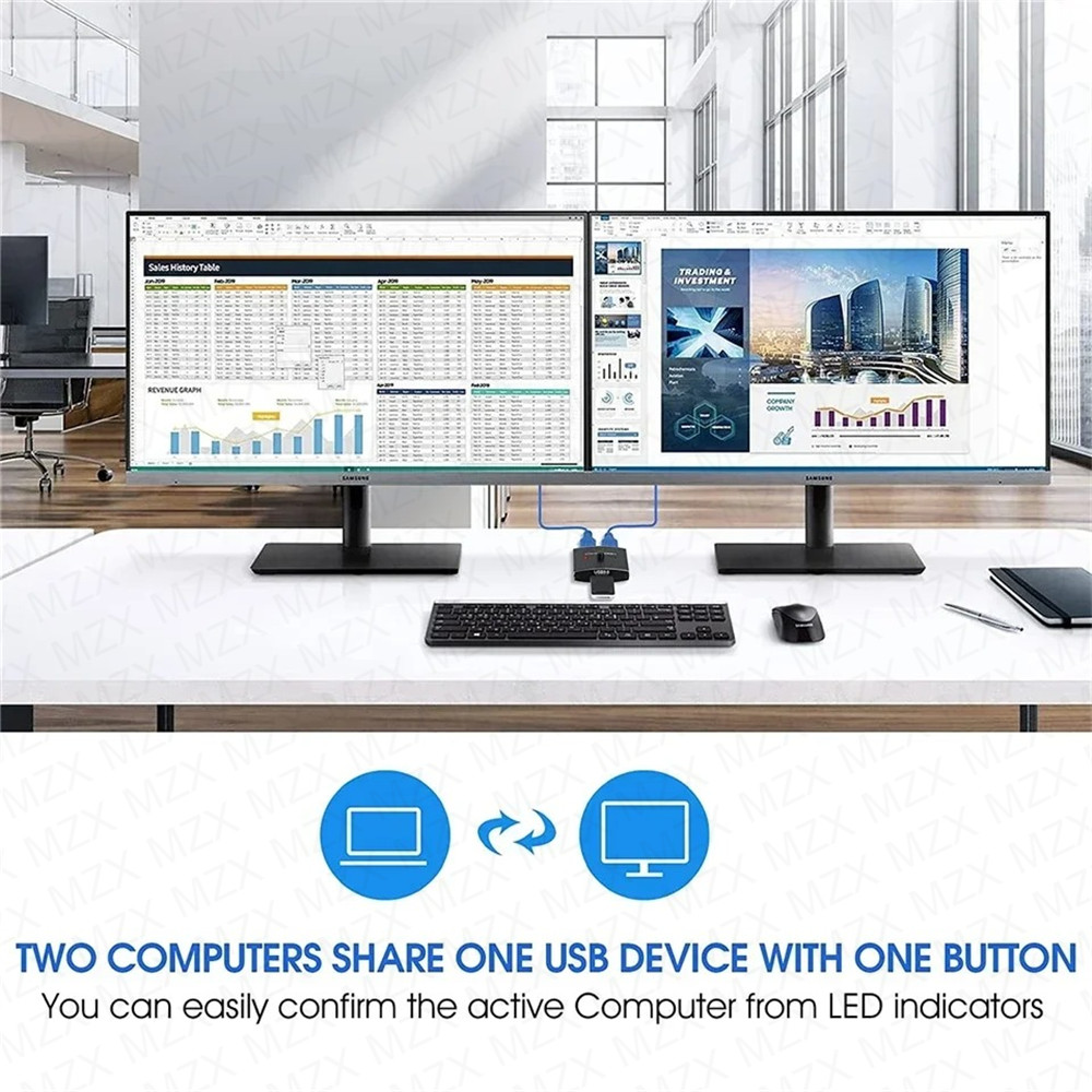 MZX Two-Way USB 3.0 Switch KM  - Laptop Accessories And Gadgets ulasan dan harga